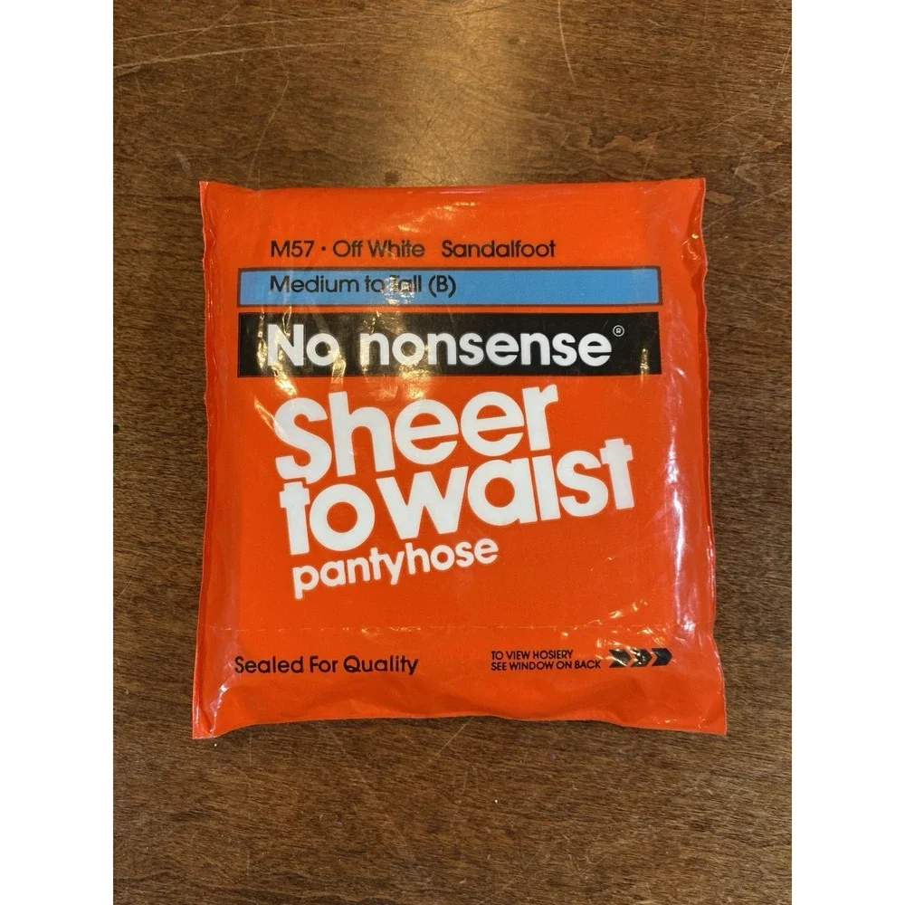 NOS No Nonsense Sheer To Waist Pantyhose Med / Tall Size B Off White M57 New‎